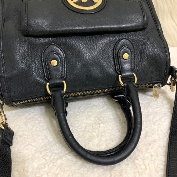 MICHAEL KORS Vintage Pebbled Black Leather Medium MARGO Zip Top Satchel - Picture 11 of 16